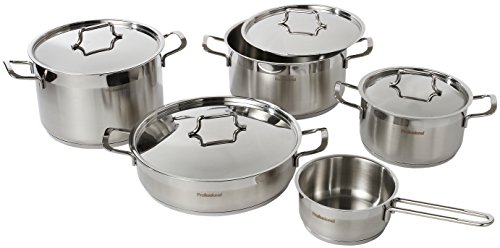 Casa Collection 8010402351466 Batería 9 Piezas Professional Inoxidable, Acero