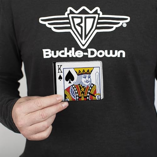 Buckle-Down Men's PU Bifold Wallet-King of Spades, Multicolor, 4.0" x 3.5"3
