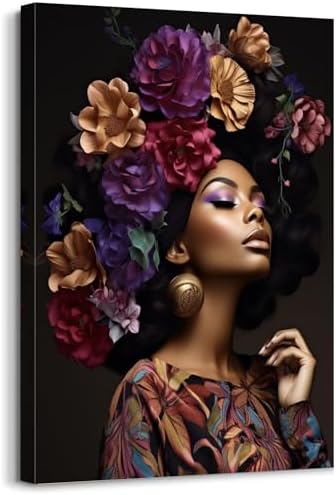 Amazon.com: GLOKAKA African American Women Canvas Wall Art Black Woman ...