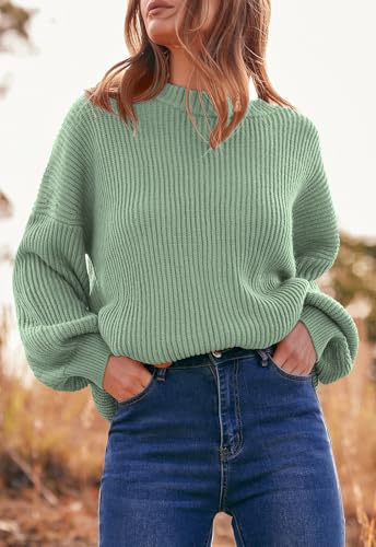 Image of PRETTYGARDEN Womens Sweaters Spring 2026 Oversized Chunky Knitted Pullover Sweater Casual Long Sleeve Crewneck Cute Sweaters