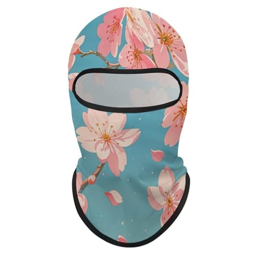 Balaclava para hombre y mujer, máscara completa para esquiar, ciclismo y motociclismo, con diseño floral miniatura 7