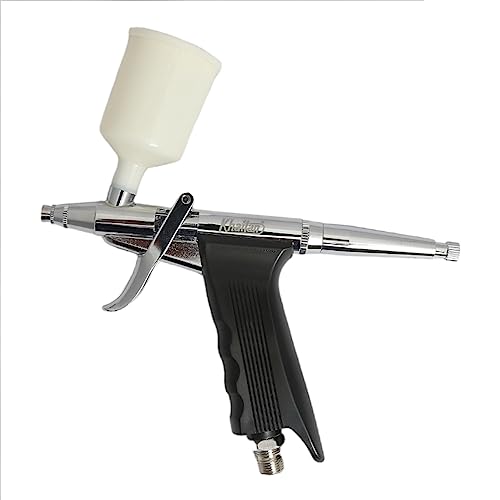 Image of KHAITAN Air Brush K-30 For Statue Painting, Tattoo & Bakery Use Hand Powered With 20 & 40Ml Cup,Silver