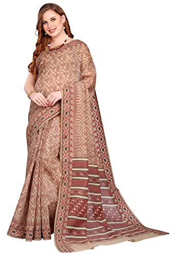 Image of RANI SAAHIBA Women's Bhagalpuri Art Silk Saree With Blouse Piece