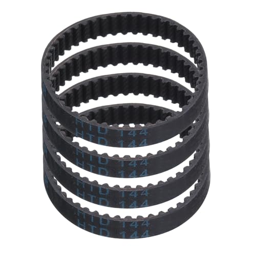 sourcing map 4pcs HTD-3M Rubber Timing Belt 48 Teeth, 144mm Pitch Length x 6mm Width x 2.4mm Height, Closed Loop Pulley Timing Belt
