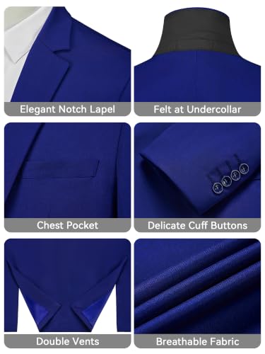 Image of MAGE MALE Men's One Button Suit Jacket Elegant Solid Color Blazers Slim Fit Lightweight Sport Coats Blazer