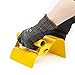 Landscape Curb Trowel 4” x 6” x 4” Stainless Steel Concrete Curbing Trowel Concrete Curb Tool Mower Edger Trowel Yellow Model Making Tool with Handle & Putty Knife