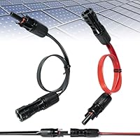 Riisoyu 2 Stück Solarkabel Fensterdurchführung, MC4 Kompatiel Flexibel Flach mit Stecker Kupplung 30cm Flache Solarkabel-Fensterdurchführungen Wasserdicht PV Kabel für Balkonkraftwerk Solarkraftwerk