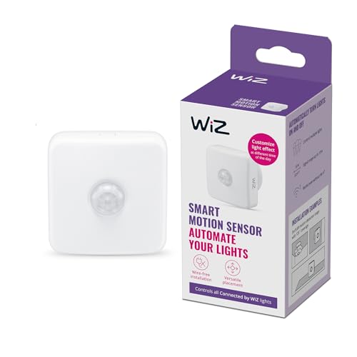 WiZ Indoor Motion Detector Wireless [White] Ultrasonic Sensor for Automatic Smart Home Lighting, Livingroom, Bedroom