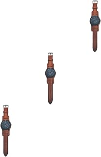3Pcs Relógio Masculino Relógios De Pulso Relógios Pretos Para Homens Relógio De Couro Preto Relógio Masculino Com Pulseira De Couro Preto Relógio Para Homens Relógio De Quartzo