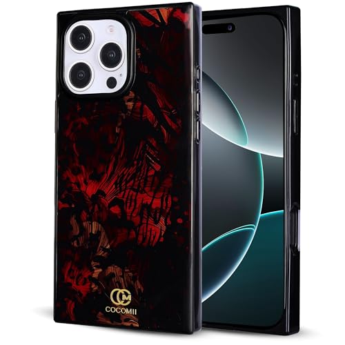 Image of COCOMII Rectangle for iPhone 16 Pro Max Case, Crimson Leopard