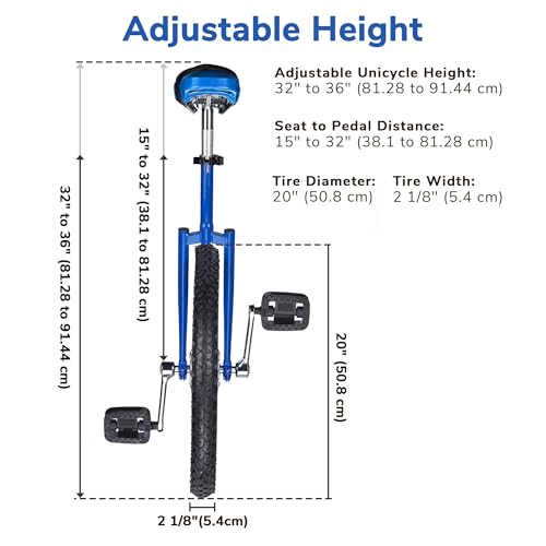 Image of AW 16 /18 /20 /24 Inch Wheel Outdoor Unicycle Adjustable Seat Exercise Bicycle | Fit Adults Kids Outdoor Sports Fitness Exercise, Various colors For Choice