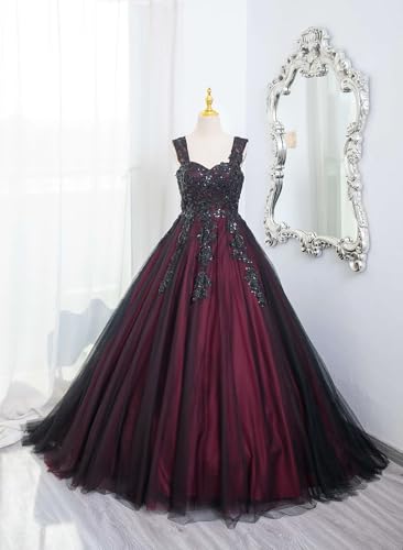 Mouccy Lace Black Wedding Dresses for Bride Beaded A-line Prom Dress for Women Off Shoulder Tulle Party Evening Ball Gowns3