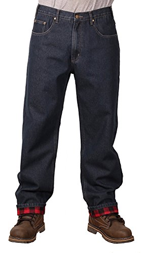 Outback Rider Men's Dark Indigo Flannel Lined Relaxed Fit Jeans