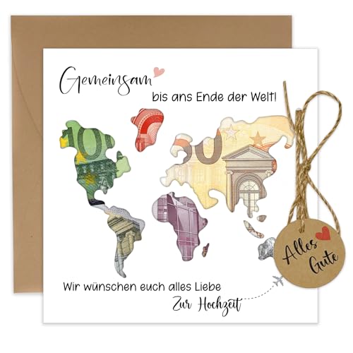 JOYEASE Weltkarte Geldgeschenk Hochzeit | Geldgeschenke Verpackung Hochzeit mit Umschlägen | Personalisierte Hochzeitsgeschenke für Brautpaar Geld | Originelle Hochzeitskarten Glückwunschkarten JOYEASE Weltkarte Geldgeschenk Hochzeit | Geldgeschenke Verpackung Hochzeit mit Umschlägen | Personalisierte Hochzeitsgeschenke für Brautpaar Geld | Originelle Hochzeitskarten Glückwunschkarten