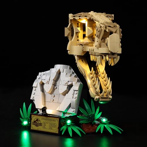 Kyglaring LED Lighting Kit Compatible with Lego Dinosaur Fossils: T. rex Skull 76964 Building Blocks