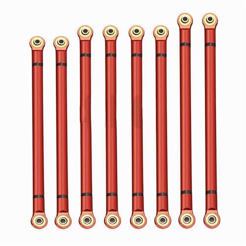 MIXVZARF RC Upgrade Accessories for Axial for SCX10 1/10 Chassis Metal RC Link Rod Linkage Set 313MM Wheelbase RC Crawler Car Parts Decoration Modification Accessories(Red)