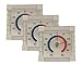 Iloda® 3X Fensterthermometer selbstklebend, transparent und analog ca. 7,5x7,5cm aus Kunststoff, Außenthermometer für Fenster, Thermometer Außen