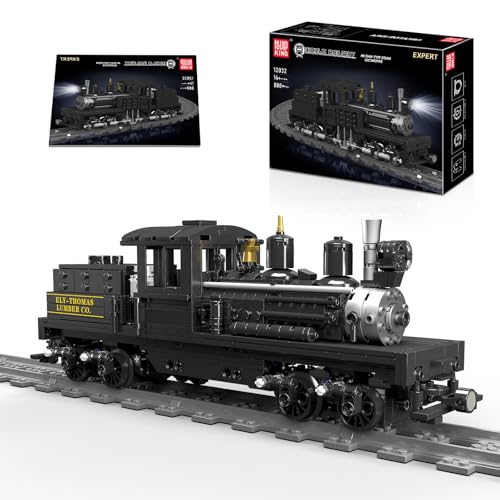 Mould King 12032 Ferngesteuerter Zug Bausteine Modell 880 Teile Technik Dampflokomotive Klemmbausteine Bausatz Eisenbahnen Zug Kit Spielzeug für Erwachsene/Jugendliche ab 14 Jahren