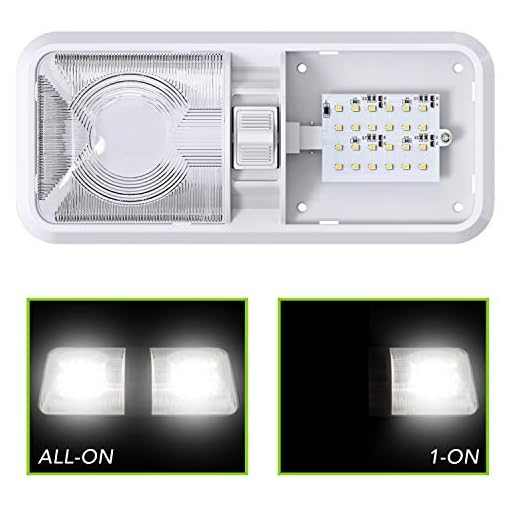 5 Pack Leisure LED RV LED Ceiling Double Dome Light Fixture with ON/OFF Switch Interior Lighting for Car/RV/Trailer/Camper/Boat DC 12V Natural White 4000-4500K 48X2835SMD (Natural White 4000-4500K, 5) - Image 6