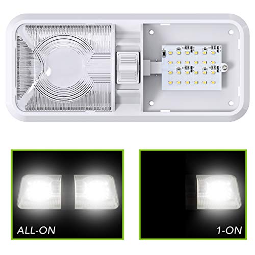 5 Pack Leisure LED RV LED Ceiling Double Dome Light Fixture with ON/OFF Switch Interior Lighting for Car/RV/Trailer/Camper/Boat DC 12V Natural White 4000-4500K 48X2835SMD (Natural White 4000-4500K, 5) - Image 6