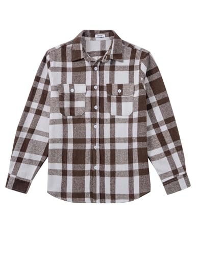 Image of COOFANDY Mens Flannel Shirts Long Sleeve Plaid Shirt Jacket Button Down Shirt with Pockets