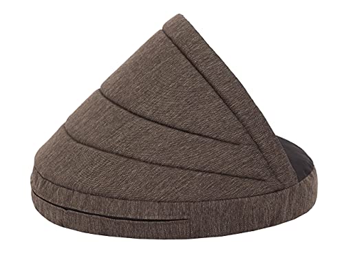 Pillowprim Hundehöhle Hundebett Hundesofa Hundekissen Hundehütte Hundekorb Hundecouch Ruheplatz Haustierbett Hundeliegen Kissen, Braun, R1: 65 x 50 cm