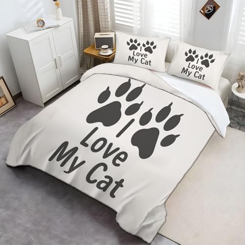 Parure de couette 240x260 cm chat pour des nuits douces et zen - 5