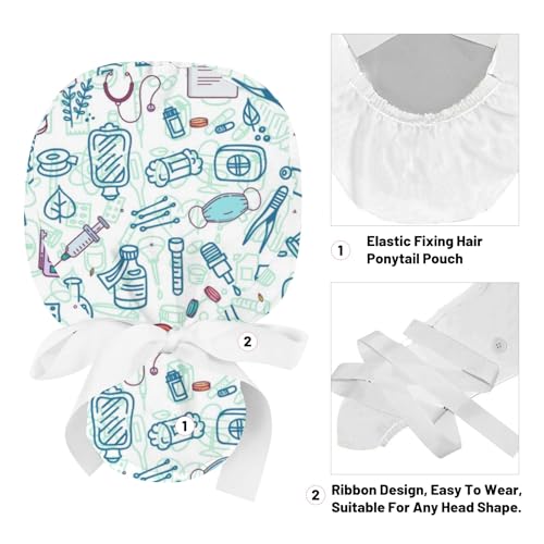 Gorro quirúrgico ajustable para mujer talla única miniatura 5