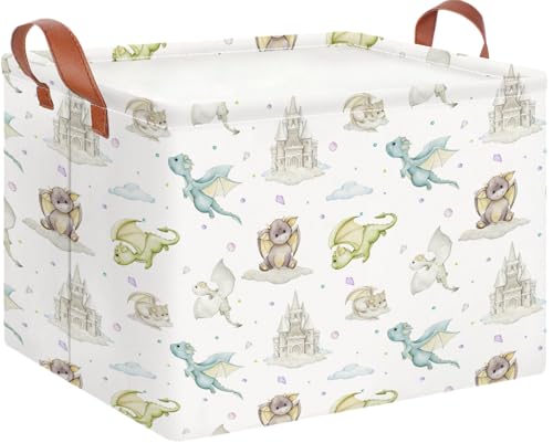 Image of CLOCOR Rectangular Storage Bin,Waterproof Books Box,Gift Basket(Dinosaur)