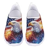 Belidome Eagle American Flag Shoes Mens Slip On Sneakers for 4th of July Patriotic Barefoot Water Shoes for Party Casual Walking