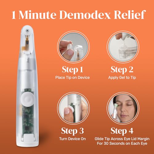 Eye Care Device for Demodex, Support for Dry, Itchy Eyes, Eye Redness, Irritated Eyelid and Lash Associated with Demodex, Starter Kit with Eyelid Gel, 30 Single Use Soft Tips - Image 3