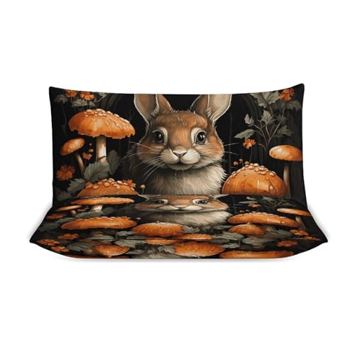 Housse de couette douce texturée parure de lit premium motif lapin de forêt