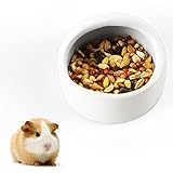 Fitlyiee Ceramic Chew-Resistant Hamster Bowl Dish for Hamsters Hedgehog Guinea Pig and More Small Animals (White)
