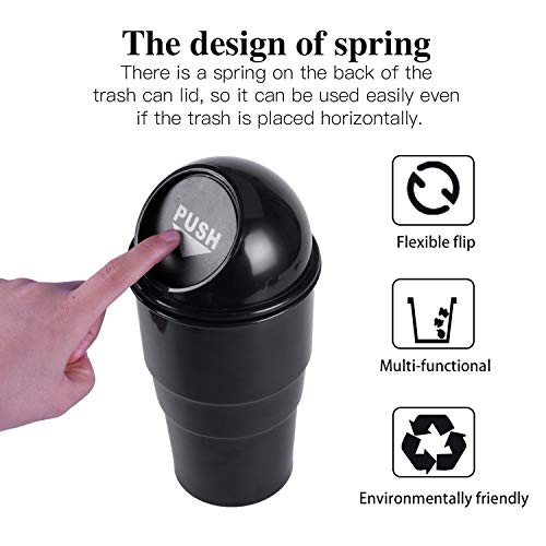 image for JUSTTOP Mini Car Trash Can, Small Automatic Portable Trash Can with Li