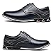 AWINIWI Men's Casual Dress Shoes Comfortable Blue Wide Width Fashion Dress Sneakers Men Office Classic Mens Oxfords Leather Business Casual Shoes Formal Size 9