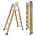 Escaleras Tijera de Madera Pino Doble Subida Certificadas. Ideal para Profesionales Pintor, Escayolista, Electricista o hasta para su hogar! (6 Peldaños)