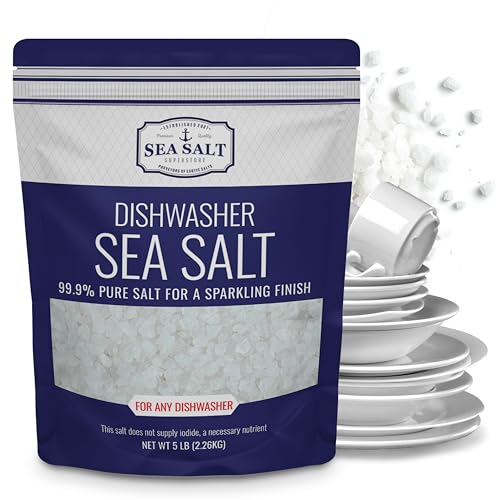Image of Dishwasher Salt, Natural Water Softener, Food Grade Coarse Sea Salt Compatible with Miele, Thermador, Whirlpool, & Bosch Dishwasher 5 lb Bag