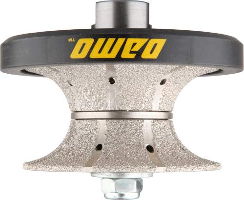 DAMO V40 1-1/2 inch Full Bullnose Diamond Hand Profile Wheel, Hand Profiler, Medium Grit Router Bit, 5/8-11 Thread, for Granite, Concrete, Marble, and