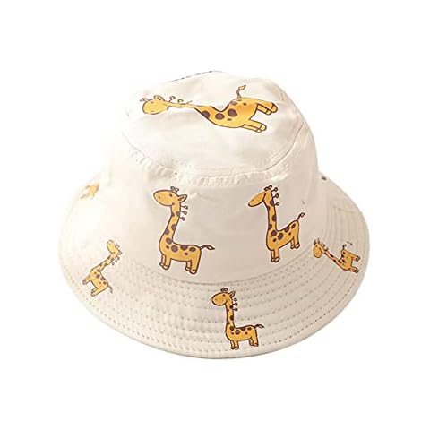 Jingmcdy Baby Sun Hat Cute Giraffe Print Bucket Hats Summer Breathable Wide Brim Sun Hats for Kids Cotton Fishing Hat for Teens Boys Girls Cover
