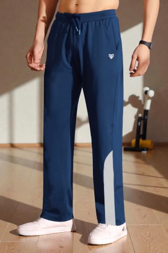 Image of Flapfit Men's Solid Pattern Spandex Track Pant with Ankle Length Drawstring Closure Type and Loose Fit Jogger Style