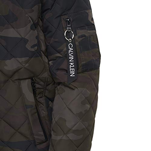 Image of Calvin Klein Men's Quilted Zipper Detail Flight Jacket