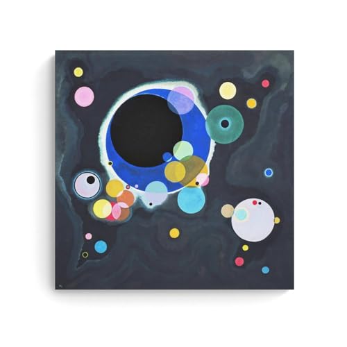 Several Circles de Kandinsky impression sur toile haut de gamme 70x70 cm décoration murale