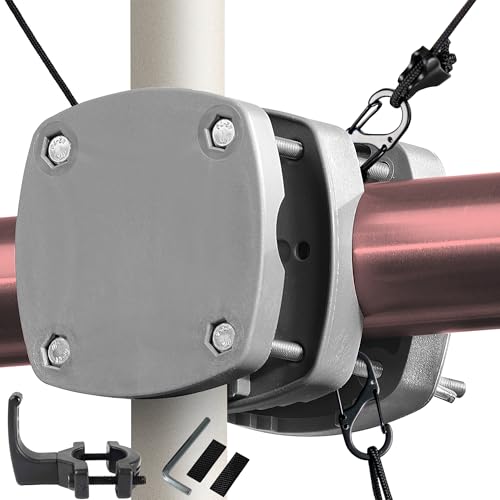 4smile Sonnenschirmhalter Balkongeländer SunnyBoy 3.0 + Windsicherung für Sonnenschirme - Sonnenschirm Halterung Balkon - Schirmhalterung Balkongeländer als Sonnenschirmständer Balkon, Anthrazit