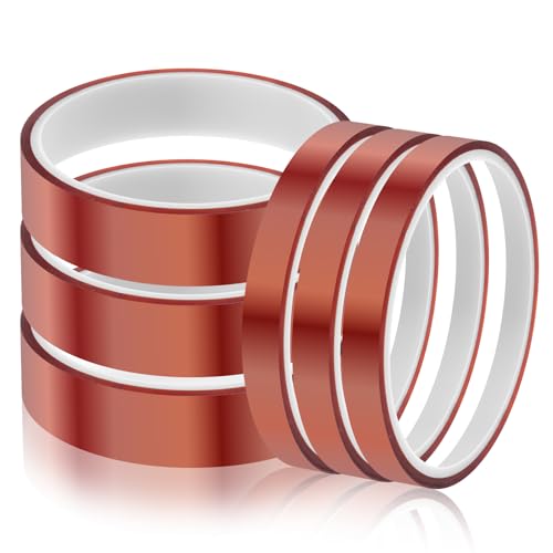 Image of 6Rolls Heat Tape for Sublimation High Temperature Resistant Tape 10 /20mmx16m(52FT)Heat Transfer Tape Heat Press Tape High Heat Tape No Residue Thermal Transfer Tape for Heat Sublimation Press Vinyl