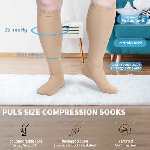 Image of 3 Pairs Plus Size Socks for Women & Men, Soft Breathable Athletic Running Socks with Arch Support