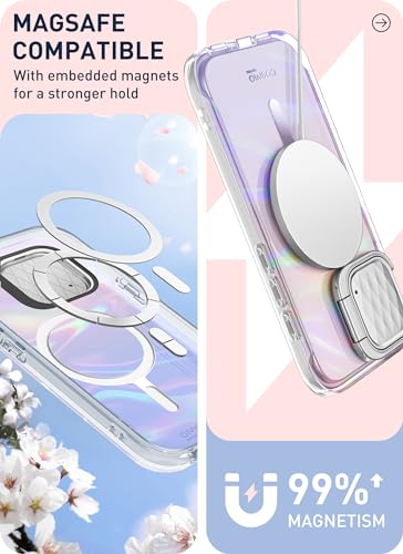 Image of i-Blason Cosmo Mag for iPhone 15 Pro Max Case with Camera Cover Stand, [Compatible with MagSafe] Slim Stylish Full-Body Protective Case with Built-in Screen Protector (Wave)