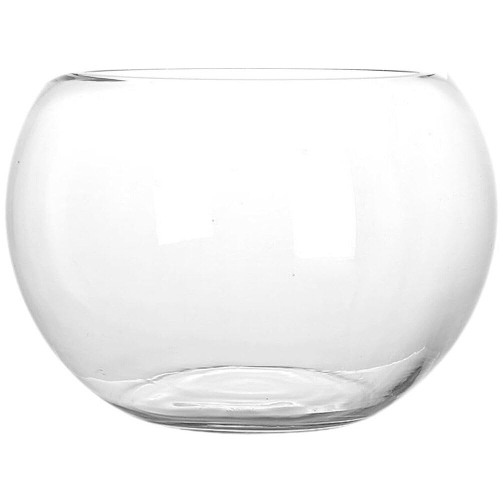 POPETPOP Pecera De Cristal Jarrón De Bolas De Burbujas Jarrón Globo Redondo Tanque De Peces De Colores De Mesa Portavelas De Cristal Pecera Clara Tazón De Vidrio Ordinario Delicado Oficina