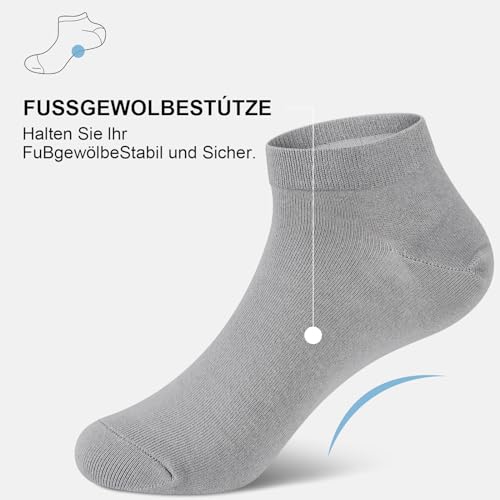 fitfets Sneaker Socken Herren Damen Baumwolle 10 Paar Sneakersocken Kurz Sneakersocken Socks Unisex Schwarz Weiß Grau,Schwarz und Grau und Weiß,47-50 3