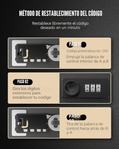 Miniatura 5 de Uniclife Caja Fuerte De Seguridad De 48 Llaves Con Cerradura De Combinación, Acero, Negro