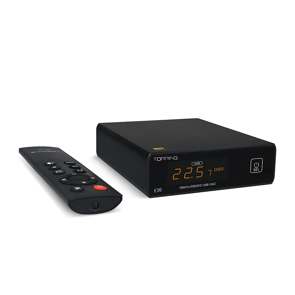 TOPPING E30 Hi-Res DAC AK4493 32Bit/768kHz DSD512 HiFi XMOS XU208 Stereo Digital Audio Decoder (Blac